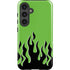 Green Flames Galaxy S25 Plus Impact Case